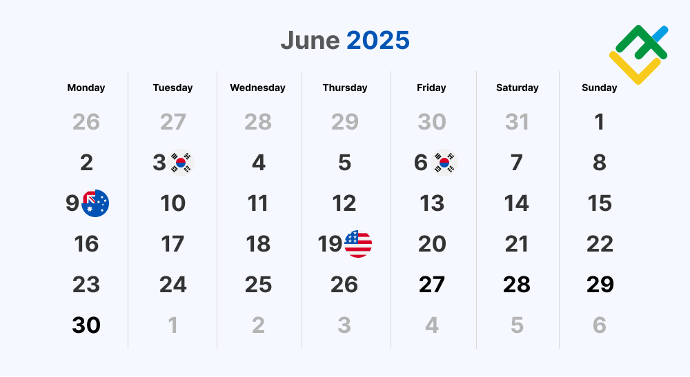 World stock market holidays: June 2025
